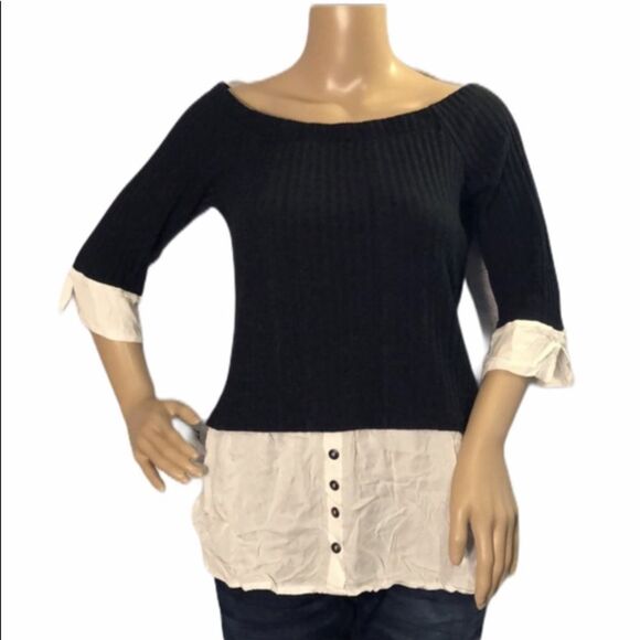 Maurices Tops - Maurices Cropped Sweater Over Faux Button …
